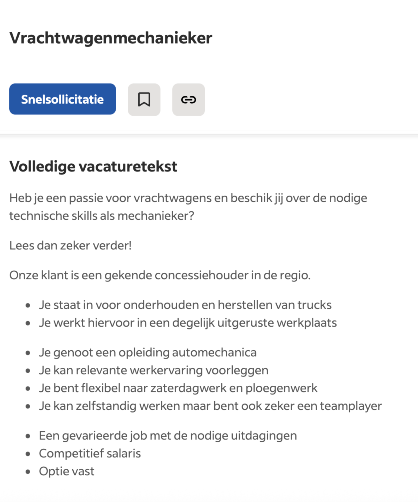 Traditionele recruitment advertentie